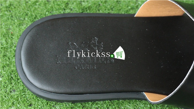 Hermes Slipper Brown Black